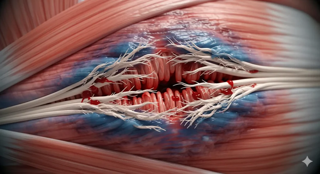 que es un desgarro muscular | Clínica de Lesiones Deportivas fibras musculares con ruptura, síntomas de desgarro muscular-Clinica de lesiones deportivas