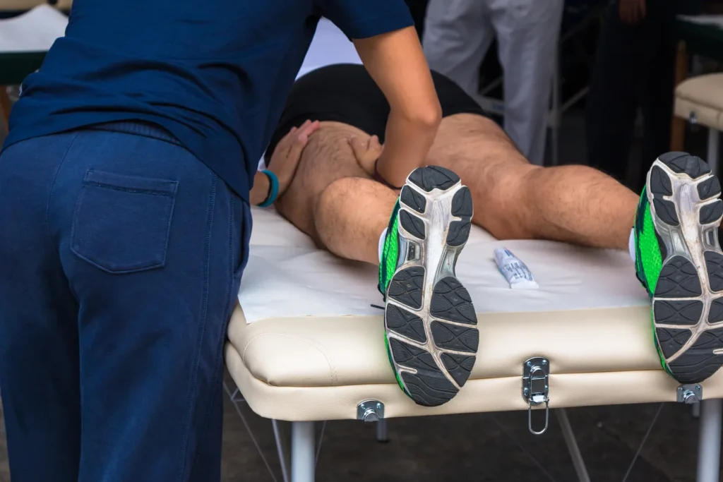 bíceps femoral mostrando zona de rotura fibrilar - clinica de lesiones deportivas